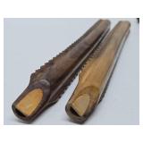 Balkans - Group of 3 Hand Carved Wooden Flutes