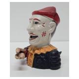 Vintage Style Cast Iron Jester Coin Bank