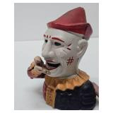 Vintage Style Cast Iron Jester Coin Bank