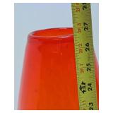 HUGE Blown Glass Orange Vase