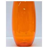 HUGE Blown Glass Orange Vase