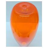 HUGE Blown Glass Orange Vase