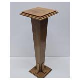 Vintage 1930's-40's era Deco Quartersawn Oak Pedestal Plant Stand - 35'