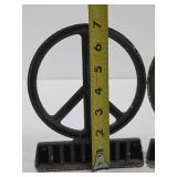 Vintage Peace Sign Bookend Set