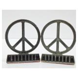 Vintage Peace Sign Bookend Set