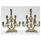 Ornate Antique Heavy Solid Brass Candle Stands