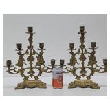 Ornate Antique Heavy Solid Brass Candle Stands