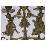 Ornate Antique Heavy Solid Brass Candle Stands