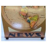 Very Cool Original 1953 Replogle 'Flat' Earth Air Age Map Store Display Sign
