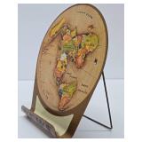 Very Cool Original 1953 Replogle 'Flat' Earth Air Age Map Store Display Sign
