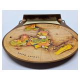 Very Cool Original 1953 Replogle 'Flat' Earth Air Age Map Store Display Sign