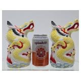 Signed Vintage Dragon Planters by R. Fujiwara - Hilton Hawaiian Village 1978