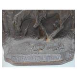 Antique Western Bookend Set - 'The End of the Trail'