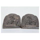 Antique Western Bookend Set - 'The End of the Trail'
