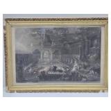 Early to Mid 19th Century Framed Lithograph - 'Belshazzar's Feast' by John Martin