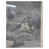 Early to Mid 19th Century Framed Lithograph - 'Belshazzar's Feast' by John Martin