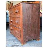 Antique Dovetailed 3-Drawer Dresser