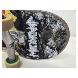 Skateboard Deck w/ 2 Trucks & 4 Wheels - Black Grip Tape, White Star Logo