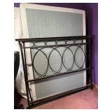 Bed Frame - Black Metal Circular Ring Headboard, Industrial Style