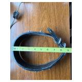 Leather Studded Dog Collar with Spikes - Black, 2in Wide, Adjustable