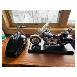 Harley-Davidson Die-Cast Motorcycle Model on Black Display Base