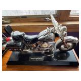 Harley-Davidson Die-Cast Motorcycle Model on Black Display Base