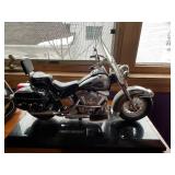 Harley-Davidson Die-Cast Motorcycle Model on Black Display Base