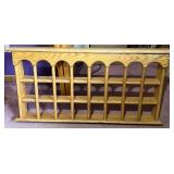 Wooden Shadow Box shelf with arched openings - Natural Finish
