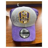 Minnesota Vikings Autographed Caps (Lot of 2) - New Era 39THIRTY Purple Patch & White Logo Hat