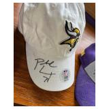 Minnesota Vikings Autographed Caps (Lot of 2) - New Era 39THIRTY Purple Patch & White Logo Hat