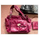 Franco Sarto Magenta Leather Handbag - Patchwork Tote - Wallet (Lot of 3)
