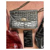 Crocodile-Pattern Leather Handbags Set of 4 - Croc-Embossed Purses