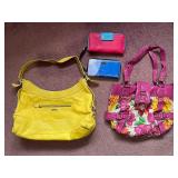 Via Spiga Yellow Handbag, Floral Handbag & Wallets (Lot of 4)