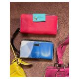 Via Spiga Yellow Handbag, Floral Handbag & Wallets (Lot of 4)