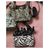 Handbags - Kensol Peacock Tote; Green Snakeskin; Zebra Print; Crocodile phone purse