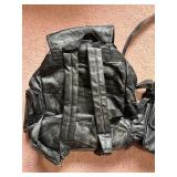 Black Leather Backpack & Messenger Bag Set