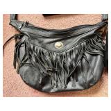 Nine West Fringe Leather Hobo Bag - Black Tote with Wallets & Harley-Davidson Card Holder