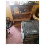 Wooden Bookshelf - Plastic Rolling Storage Cart