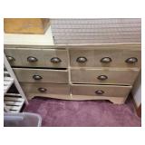 Beige Vintage Dresser with Cup Pulls - Approx 47in Wide