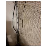 Beige Wicker Armoire Cabinet - 2 Doors, 4 Drawers, Carved Floral Panels