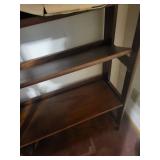 Wooden Bookcase - Tall 4-Shelf Storage Unit, Dark Walnut Finish