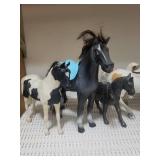 vintage toy Horse Figurines - Decorative Plastic Horses with Saddles (Assorted Colors)