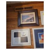 Nautical Framed Prints (Lot of 5) - Beach & Seaside Wall Art Set