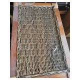 Wooden End Table with Woven Rattan Top - 3-Tier Shelf