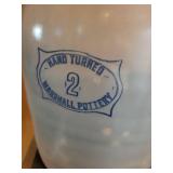 Marshall Pottery Hand Turned 2-Gallon Crock with Wooden Lid & Dasher