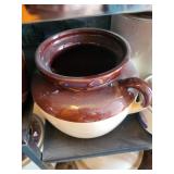 Stoneware Jugs - Brown & Cream Glaze (Lot of 3)