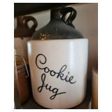 Cookie Jug Ceramic Jar - Merry Christmas 1990 Jar - Cream Tall Jar - Vintage Kitchen Decor Set