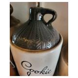 Cookie Jug Ceramic Jar - Merry Christmas 1990 Jar - Cream Tall Jar - Vintage Kitchen Decor Set