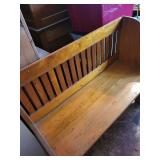 Wood Hall Bench With Slatted Back - 37 x 15 x 32 In