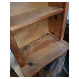 Pine Wood Tall Cabinet with Open Shelves & Heart Mesh Door - 17 x 12 x 67